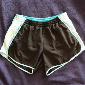 Nike Dri-fit shorts in black and teal
